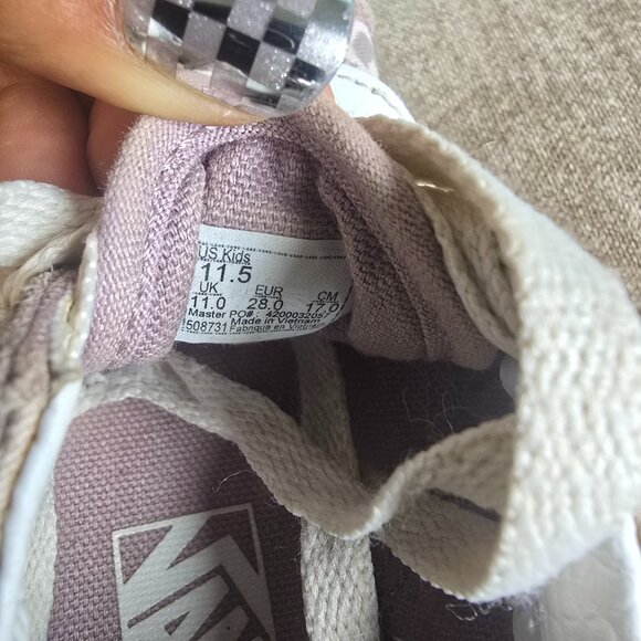 Vans Kids Old Skool Leopard Skater Sneakers Mauve‎ Lilac Purple Suede Size 11.5 - Picture 5 of 8